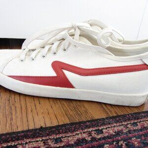 Rag and Bone Canvas Sneakers, White with Red Accents, Size 38